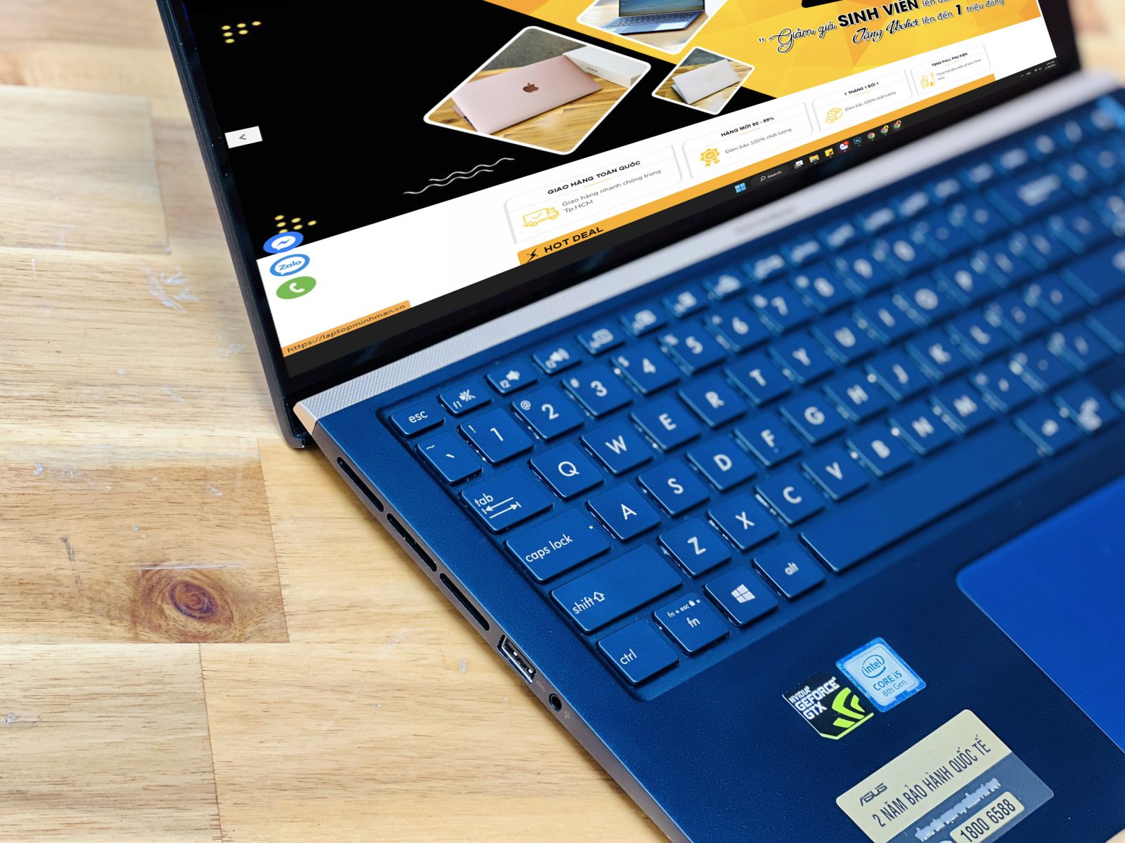 Asus Zenbook UX533FD I5 8265U/ RAM 8GB SSD 256GB/ GTX 1050/ FULL HD/ TRÀN VIỀN VÀNG GOLD/ GIÁ RẺ